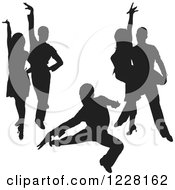 Poster, Art Print Of Black Silhouetted Latin Dance Couples 8