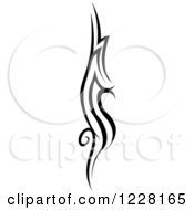 Clipart Of A Vertical Black And White Tribal Tattoo Design Royalty Free Vector Illustration by dero