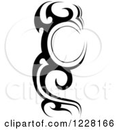 Clipart Of A Vertical Black And White Tribal Tattoo Design 2 Royalty Free Vector Illustration