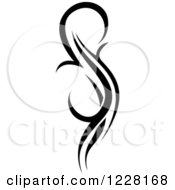 Clipart Of A Vertical Black And White Tribal Tattoo Design 4 Royalty Free Vector Illustration by dero