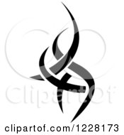 Clipart Of A Black And White Tribal Tattoo Design 4 Royalty Free Vector Illustration