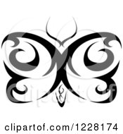 Black And White Tribal Butterfly Tattoo Design