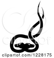 Clipart Of A Black And White Tribal Double Snake Tattoo Design Royalty Free Vector Illustration by dero