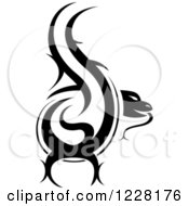 Black And White Tribal Lizard Tattoo Design