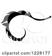 Clipart Of A Black And White Floral Scroll Design Royalty Free Vector Illustration