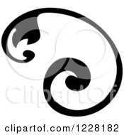 Clipart Of A Black And White Floral Scroll Design 2 Royalty Free Vector Illustration