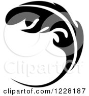 Clipart Of A Black And White Floral Scroll Design 7 Royalty Free Vector Illustration