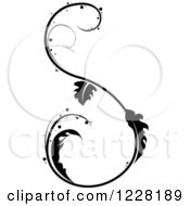 Clipart Of A Black And White Floral S Scroll Design Royalty Free Vector Illustration by dero