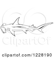 Poster, Art Print Of Black And White Smooth Hammerhead Shark