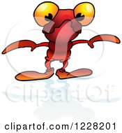 Clipart Of A Red Alien And Shadow Royalty Free Vector Illustration