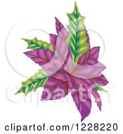 Clipart Of A Purple Poinsettia Royalty Free Vector Illustration
