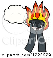 Clipart Of A Thinking Hot Pants Royalty Free Vector Illustration by lineartestpilot