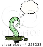 Clipart Of A Thinking Tentacle Royalty Free Vector Illustration by lineartestpilot