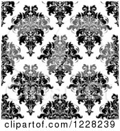 Poster, Art Print Of Seamless Pattern Of Damask In Black And White 6