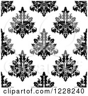 Poster, Art Print Of Seamless Pattern Of Damask In Black And White 7