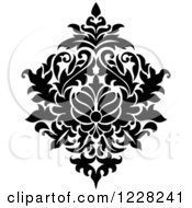 Poster, Art Print Of Black And White Floral Damask Design 44