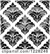 Poster, Art Print Of Seamless Pattern Of Damask In Black And White 8