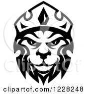 Poster, Art Print Of Black And White Crowned Lion 2