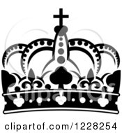 Clipart Of A Black And White Crown 15 Royalty Free Vector Illustration