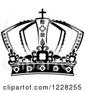 Clipart Of A Black And White Crown 17 Royalty Free Vector Illustration