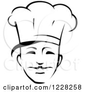 Clipart Of A Happy Black And White Male Chef Wearing A Toque Hat 9 Royalty Free Vector Illustration