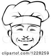 Clipart Of A Happy Black And White Male Chef Wearing A Toque Hat 10 Royalty Free Vector Illustration