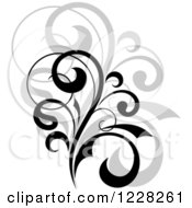 Clipart Of A Black Flourish With A Shadow 3 Royalty Free Vector Illustration