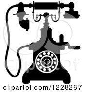 Poster, Art Print Of Retro Black And White Desk Telephone 5