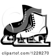 Clipart Of Black And White Ice Skates Royalty Free Vector Illustration