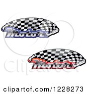 Checkered Racing Flags With The Word Motor And Mufflers