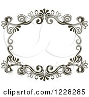 Clipart Of A Dark Brown Ornate Frame Royalty Free Vector Illustration