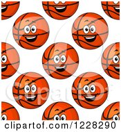 Poster, Art Print Of Seamless Basketball Face Background Pattern