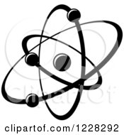 Clipart Of A Black And White Atom 22 Royalty Free Vector Illustration