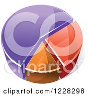 Poster, Art Print Of 3d Purple Orange And Red Pie Chart