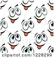 Clipart Of A Seamless Goofy Face Background Pattern Royalty Free Vector Illustration