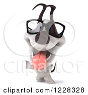 Clipart Of A 3d Bespectacled Jack Russell Terrier Dog On His Hind Legs Royalty Free Illustration