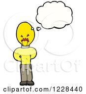 Clipart Of A Thinking Lightbulb Man Royalty Free Vector Illustration