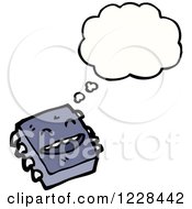 Clipart Of A Thinking Computer Chip Royalty Free Vector Illustration