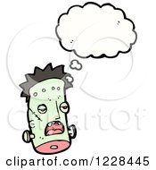 Clipart Of A Thinking Zombie Head Royalty Free Vector Illustration