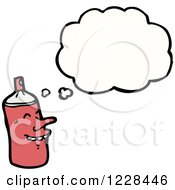 Clipart Of A Thinking Spray Can Royalty Free Vector Illustration by lineartestpilot