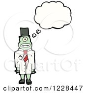 Clipart Of A Thinking Monster Business Man Royalty Free Vector Illustration