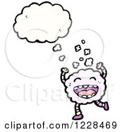 Clipart Of A Thinking Pink Cloud Royalty Free Vector Illustration