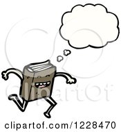 Clipart Of A Thinking Running Book Royalty Free Vector Illustration