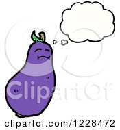 Clipart Of A Thinking Eggplant Royalty Free Vector Illustration