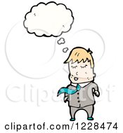 Clipart Of A Thinking Blond Businessman Royalty Free Vector Illustration
