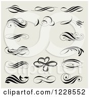 Poster, Art Print Of Ornate Flourishes And Scrolls On Beige
