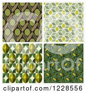 Poster, Art Print Of Seamless Green Olive Pattern Backgrounds