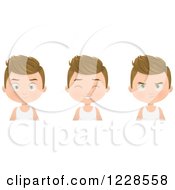 Clipart Of Poses Of A Dirty Blond Man Or Boy Royalty Free Vector Illustration by Melisende Vector
