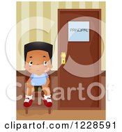 Poster, Art Print Of Bullied African American Boy Waiting At The Principals Office