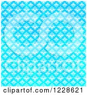 Poster, Art Print Of Seamless Bright Gradient Blue Damask Background